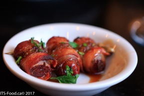 Bacon wrapped DatesWith maple GastriqueIf you have never tried these - DO IT